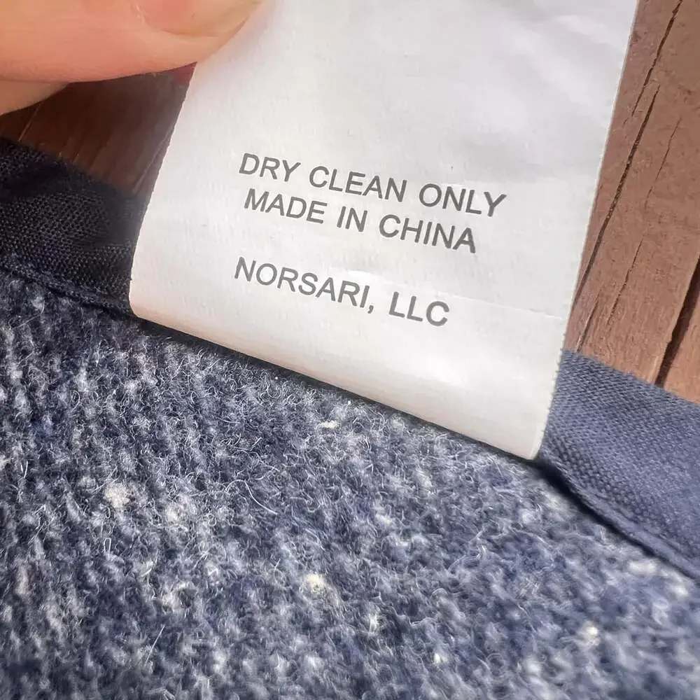 Norsari Nordic Sari Size Small Indigo Herringbone Wool Acrylic Wearable Blanket